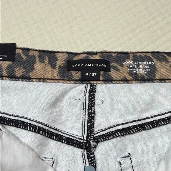 Good American Leopard Print Wide Leg Pants - Tan & Black - Picture 7 of 8